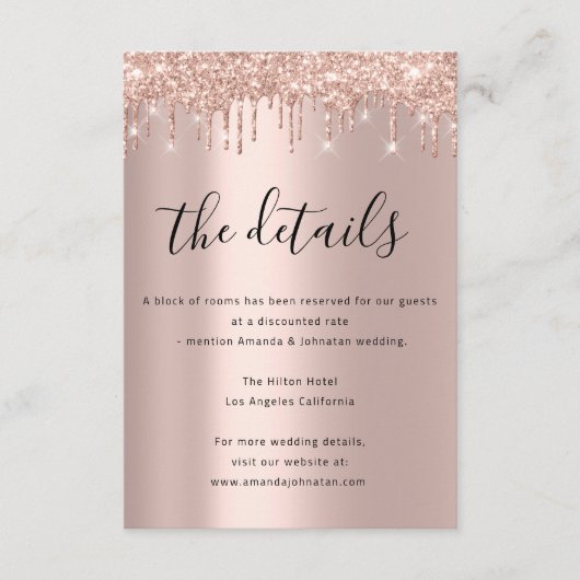 情報カード ウェディング 詳細 ローズ エンクロージャーカード (正面)