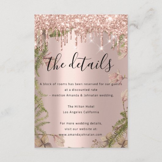 情報カード ウェディング 詳細 ワレアス エンクロージャーカード (正面)