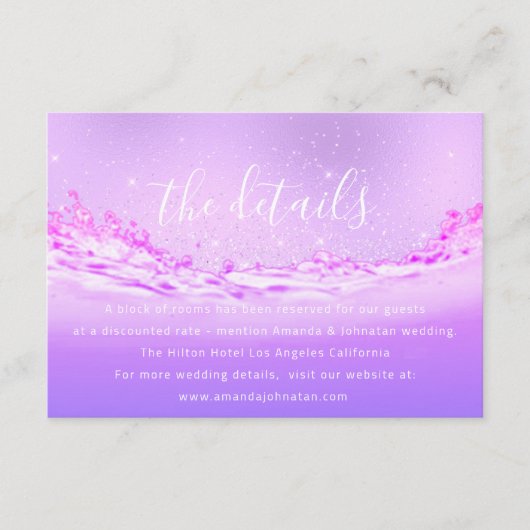 情報カード 挙式詳細 トロピック エンクロージャーカード (正面)