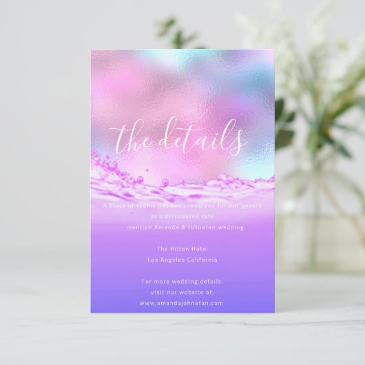 情報カード 結婚の詳細 パステルカラー エンクロージャーカード (スタンド正面)