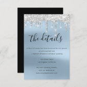 情報カード 結婚詳細 ブルー エンクロージャーカード (正面/裏面)