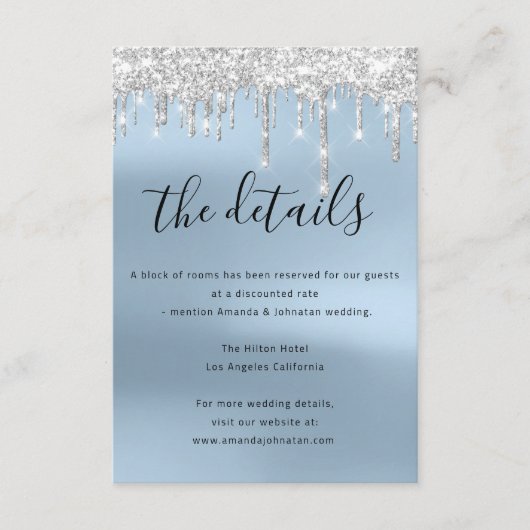 情報カード 結婚詳細 ブルー エンクロージャーカード (正面)