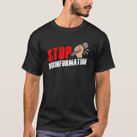情報ストップ不開示の権利を報道自由ジャーナリス Tシャツ (正面)