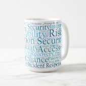 情報セキュリティの単語の雲のマグ コーヒーマグカップ (正面右)