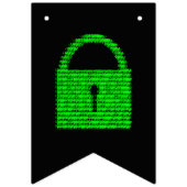 情報セキュリティ – コンピュータコードとデジタルパドロック バンティングフラッグ (第1の旗)