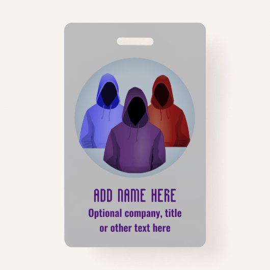 情報セキュリティ – 色付きフード付きスウェットシャツ倫理ハッカー バッジ (正面)