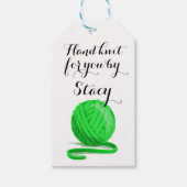 情報パーソナライズされたで手編み気にみ ギフトタグ (正面)
