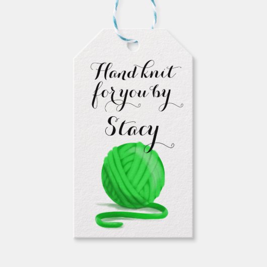 情報パーソナライズされたで手編み気にみ ギフトタグ (正面)