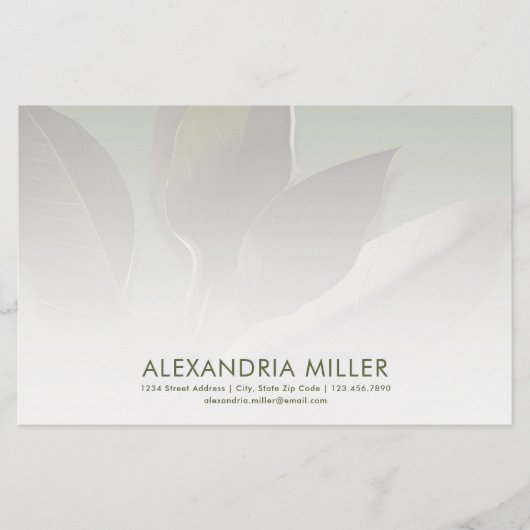 情報パーソナライズされた付き緑文房具連絡 便箋 (正面)