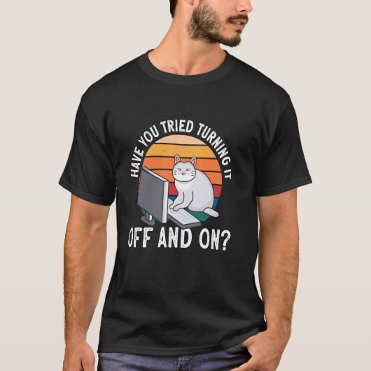 情報技術 コンピューター IT 猫 テクニカル S Tシャツ (正面)