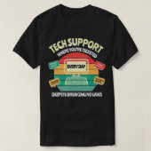 情報技術IT部門おもしろいTech Su Tシャツ (デザイン正面)
