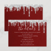 情報提供カード 結婚詳細 赤 エンクロージャーカード (正面/裏面)