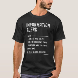 情報書記定義シャツジおもしろいョブタイトル Tシャツ