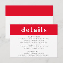 情報詳細 現代的な ボールドの少年 赤 招待状