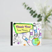 情報通およびカラフルなボーリングのメッセージカード サンキューカード (スタンド正面)