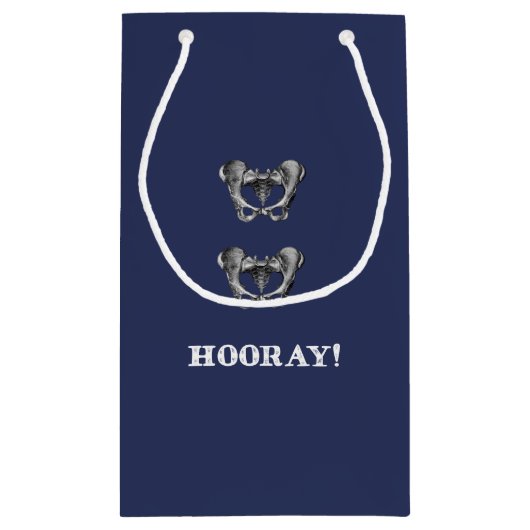情報通のお尻のHoorayおもしろいな解剖学のギフト スモールペーパーバッグ (裏面)