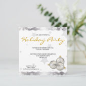 情報通のクリスマスの休日のパーティの雪片の招待状 招待状 (スタンド正面)