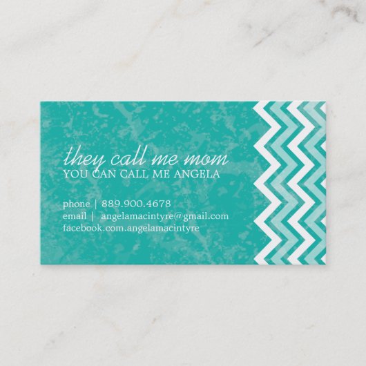 情報通のシェブロンのお母さんカード コーリングカード (正面)