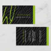 情報通のシマウマのプリントのモノグラムの名刺 名刺 (正面/裏面)