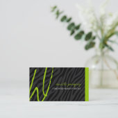 情報通のシマウマのプリントのモノグラムの名刺 名刺 (スタンド正面)