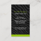 情報通のシマウマのプリントのモノグラムの名刺 名刺 (裏面)