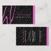 情報通のシマウマのプリントのモノグラムの名刺 名刺 (正面/裏面)