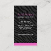 情報通のシマウマのプリントのモノグラムの名刺 名刺 (裏面)