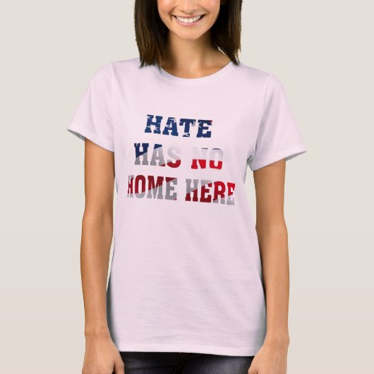 情報通の憎悪に家の平和単一性のワイシャツのデザインがここにありません Tシャツ (正面)