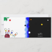 情報通の明るいボーリングのパーティの招待状 招待状 (裏面)