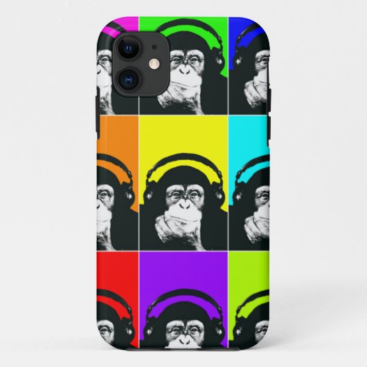 情報通の猿のポップアートの電話箱 Case-Mate iPhoneケース (裏面)