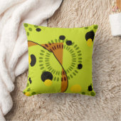 情報通の緑および黒く幾何学的な円パターン クッション (ブランケット)