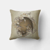 情報通の都市ファンタジーの金ゴールドのグリフィンの枕 クッション (裏面)