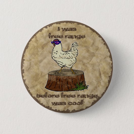 情報通の鶏、ボタン 缶バッジ (正面)