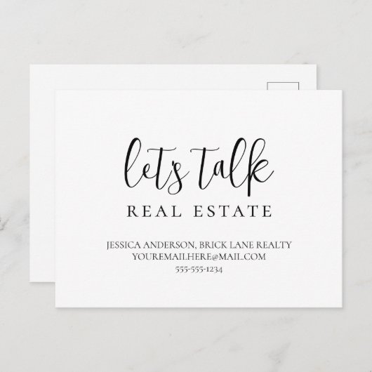 情報連絡エステートを話し実在ます ポストカード (正面/裏面)