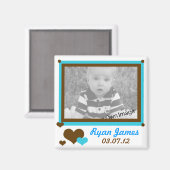 情報、ハート、青い磁石の追加 マグネット (正面/裏面)