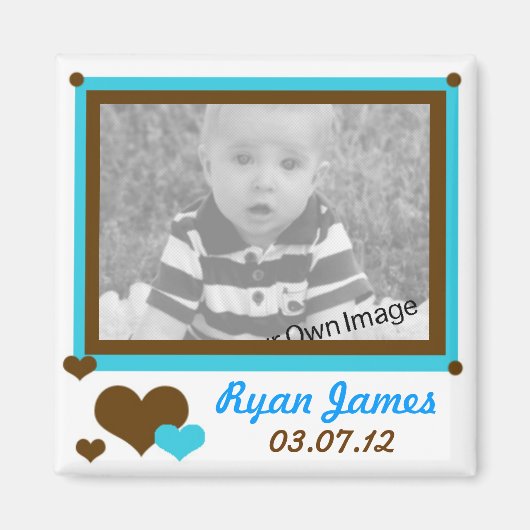 情報、ハート、青い磁石の追加 マグネット (正面)