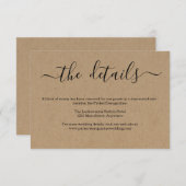 情報 / 詳細を記載したカード ラスティック クラフト エンクロージャーカード (正面/裏面)