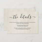 情報/詳細エンクロージャカード素朴- Wood エンクロージャーカード (正面/裏面)