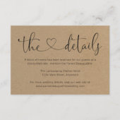 情報/詳細エンクロージャカード – シンプル エンクロージャーカード (正面)