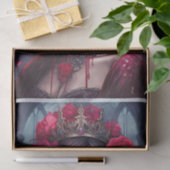 情熱と痛み、ダーククイーン。ゴシックスカルとバラ 薄葉紙 (ギフト)