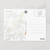 情熱によっては植物のイラストレーションが開花します ポストカード (裏面)