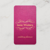 情熱のピンクの嘲笑の革Instagramのスタイル 名刺 (正面)