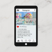 情熱のピンクの嘲笑の革Instagramのスタイル 名刺 (裏面)