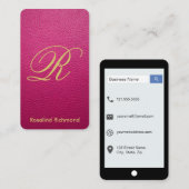 情熱のピンクの嘲笑の革iPhoneのスタイル 名刺 (正面/裏面)