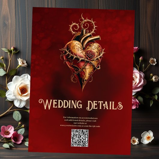 情熱のロマンスと愛のハート エンクロージャーカード