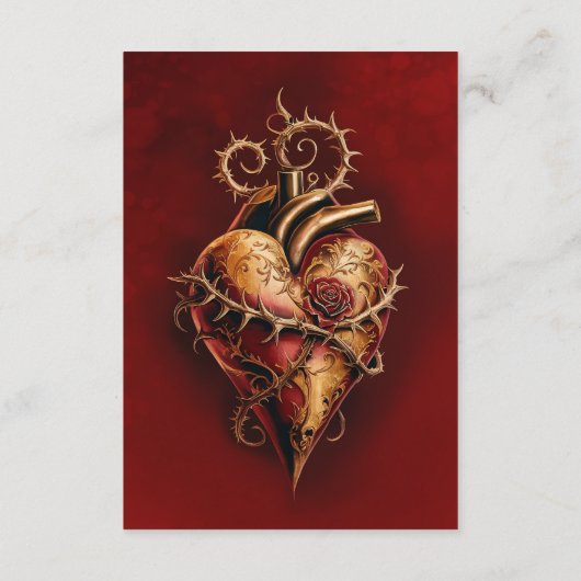 情熱のロマンスと愛のハート エンクロージャーカード (裏面)