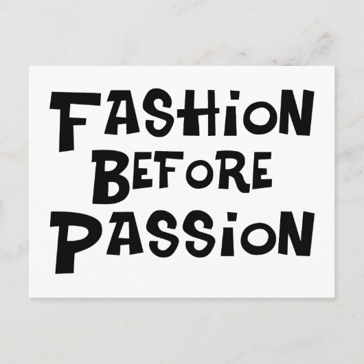 情熱の前のファッション ポストカード (正面)