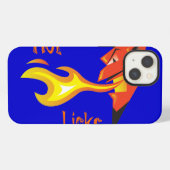 情熱の悪魔の頭部 熱いキス iPhoneケース (裏面横)