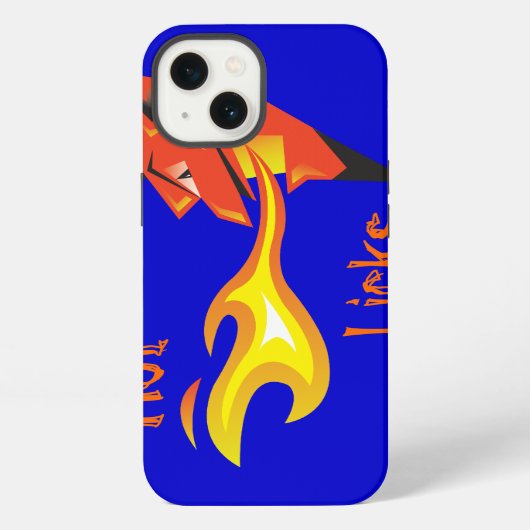 情熱の悪魔の頭部 熱いキス iPhoneケース (裏面)
