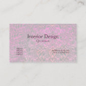 情熱の紫色! 椅子のテンプレートのインテリア・デザイナー 名刺 (裏面)